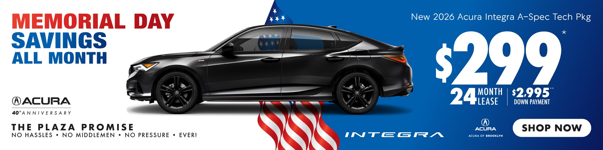 New 2026 Acura Integra A-Spec Lease For *$199 a Month For 24 Months **$3,995 Down Payment – Shop Now