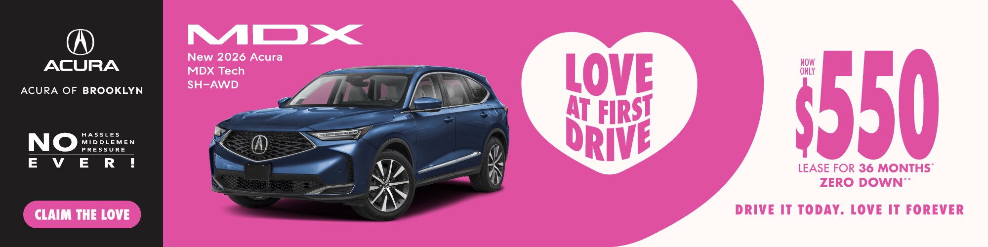 New 2026 Acura MDX Tech SH-AWD Lease For *$550 a Month For 36 Months **ZERO Down Payment – Shop Now