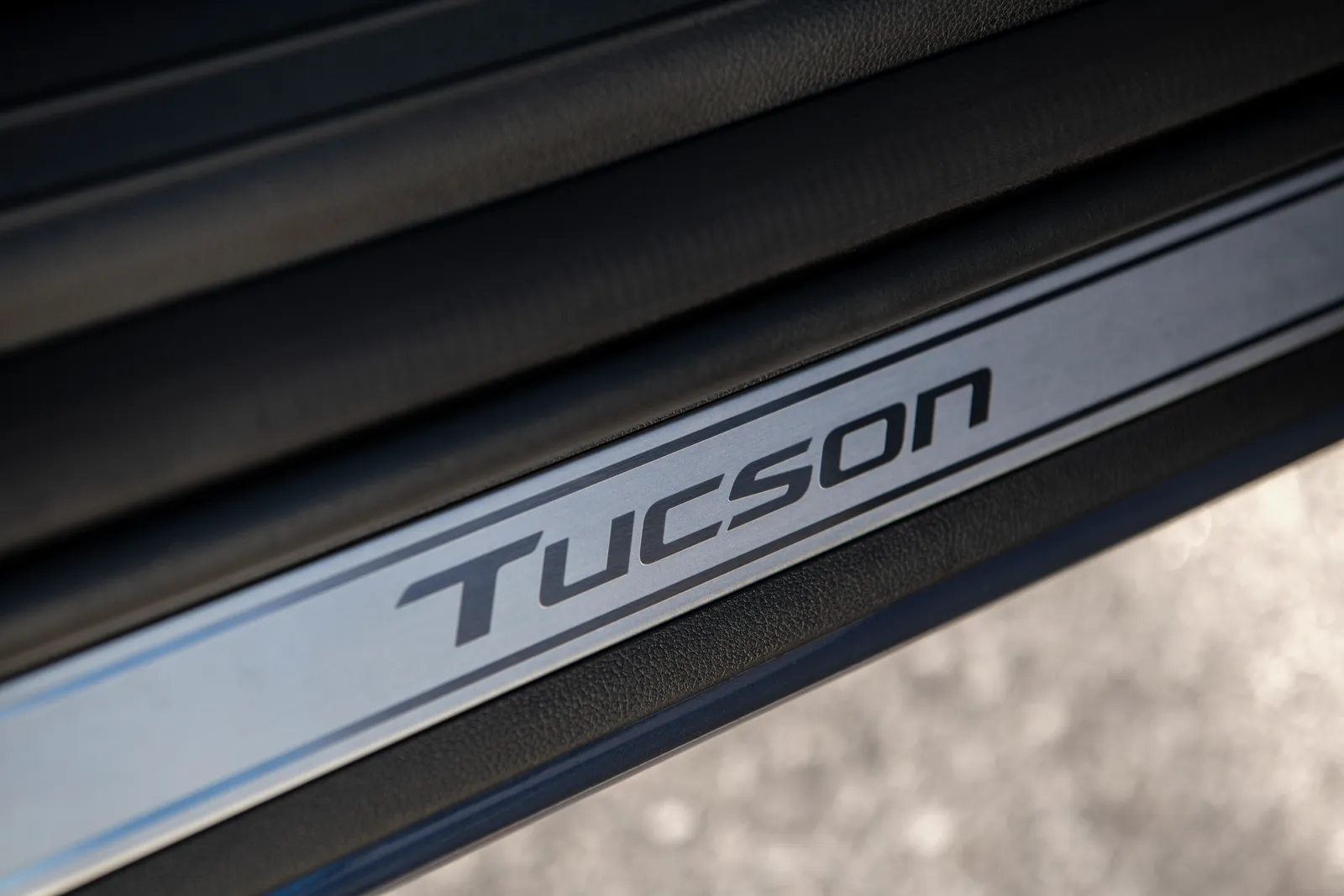 Rear three-quarter view of a Hyundai Tucson