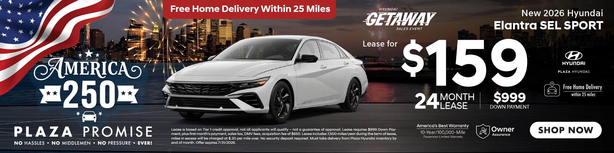 New 2026 Hyundai Elantra SEL Sport now only $159 lease for 24 months