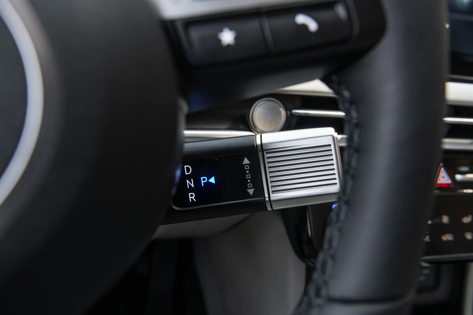 Hyundai Tucson interior view of the dashboard and center console