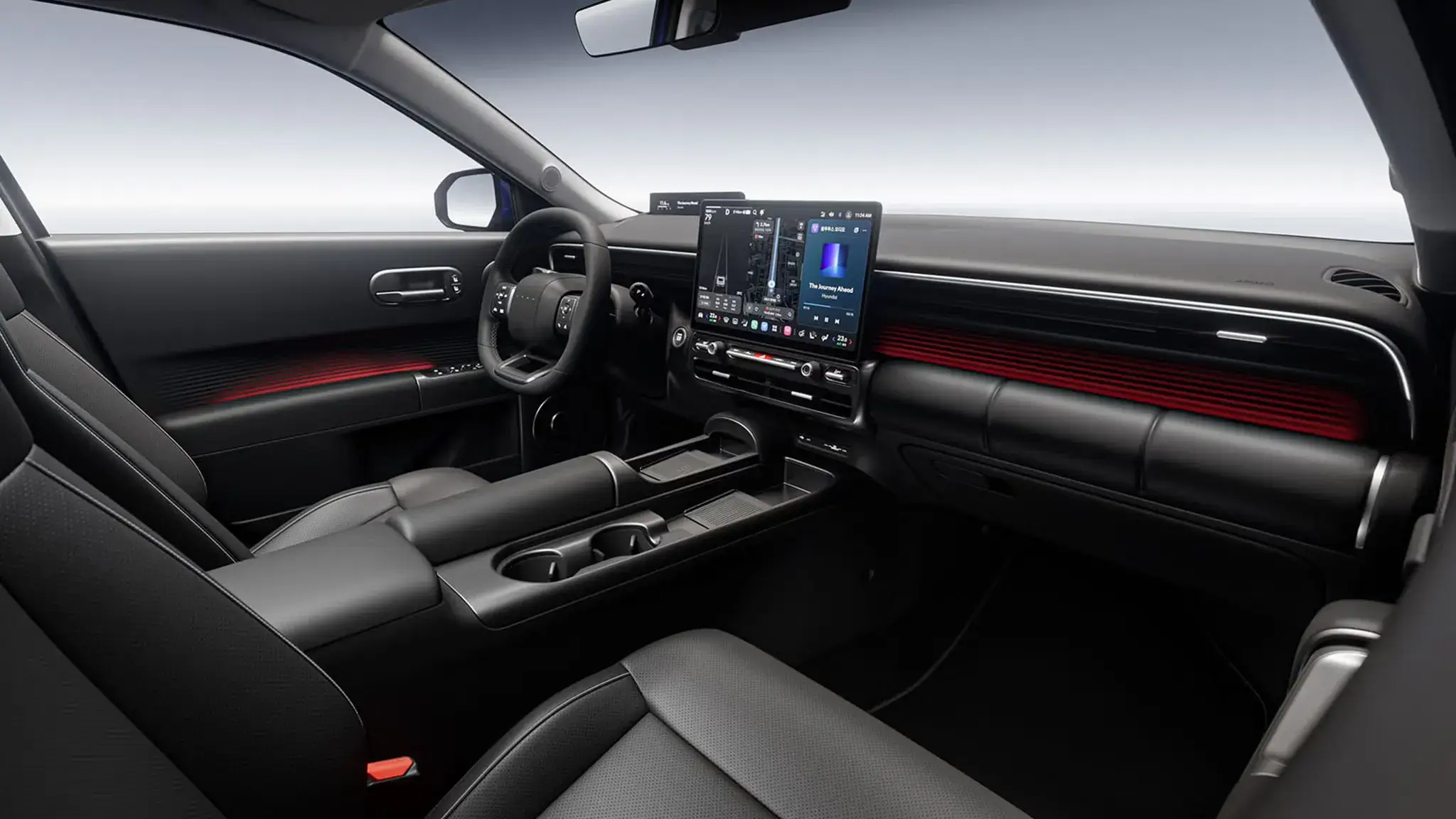 2027 Hyundai Avante interior showing the redesigned dashboard, center display and steering wheel