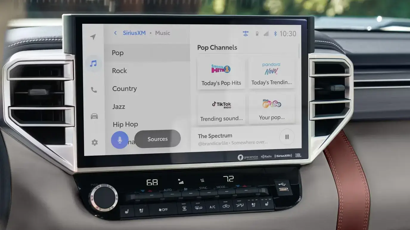 Standard 14-inch Toyota Audio Multimedia touchscreen in the 2027 Toyota Tundra i-FORCE MAX