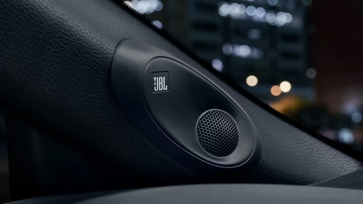 JBL premium audio speaker detail inside the Toyota Camry