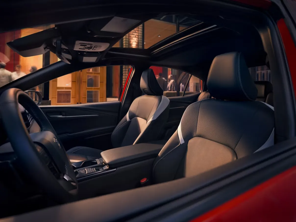 Toyota Camry Nightshade interior shown in black mixed-media trim