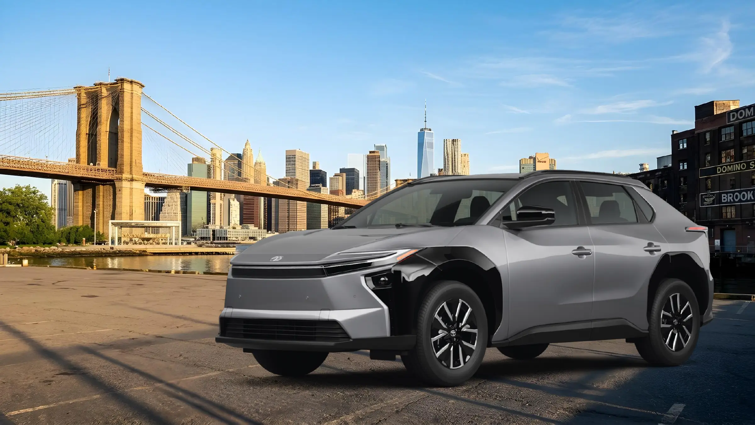 2027 Toyota bZ electric SUV shown at Plaza Toyota in New York