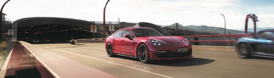 Porsche Panamera on highway