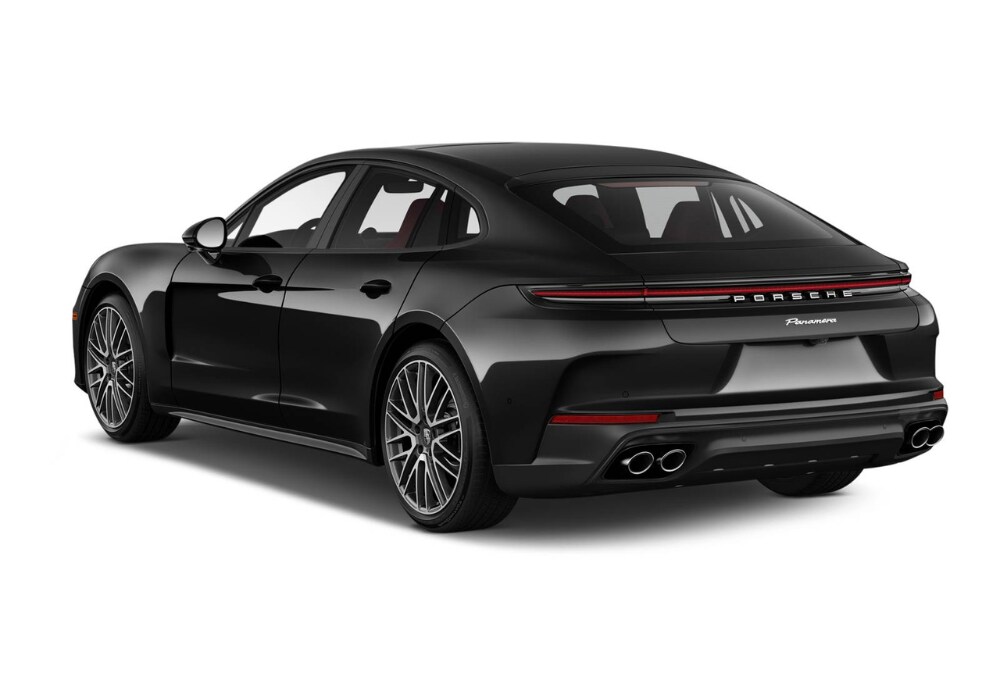 2025-porsche-panamera-asheville.png Exterior rear view of the 2025 Porsche Panamera for sale in Asheville. The Porsche logo is visible on the back of the car