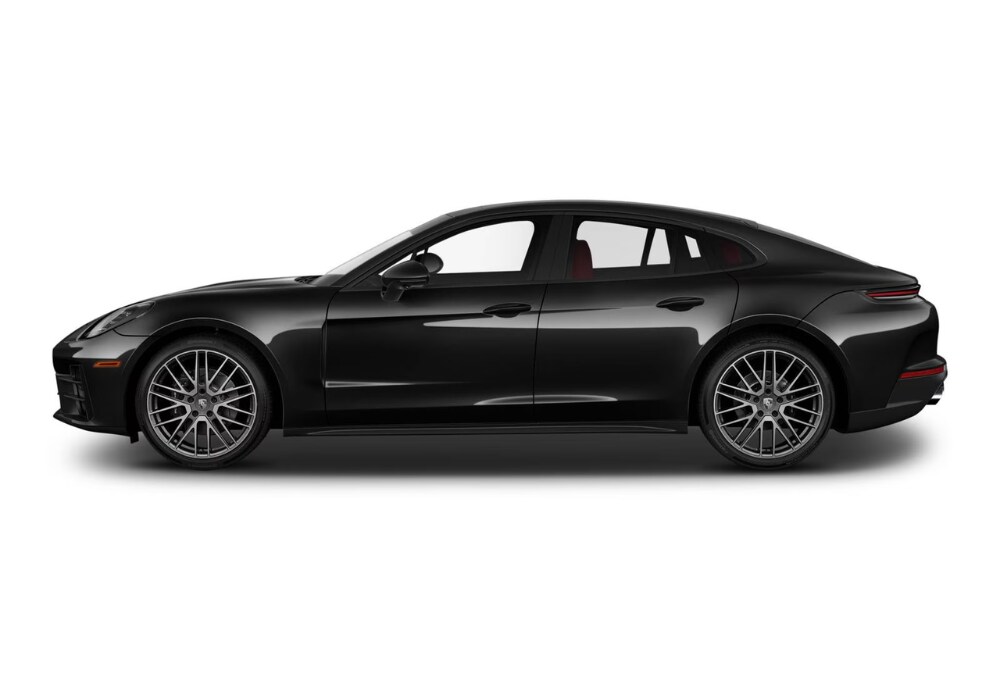 porsche-panamera-for-sale-asheville.png 2025 Porsche Panamera shown from the exterior driver's side. The car is black in front of a white background