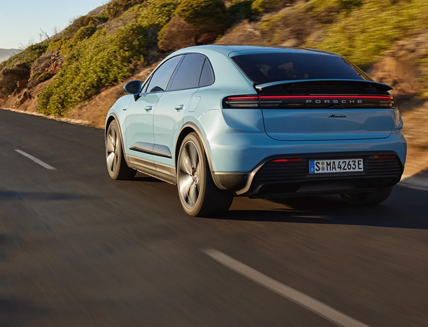 Macan EV Action Rear Angle