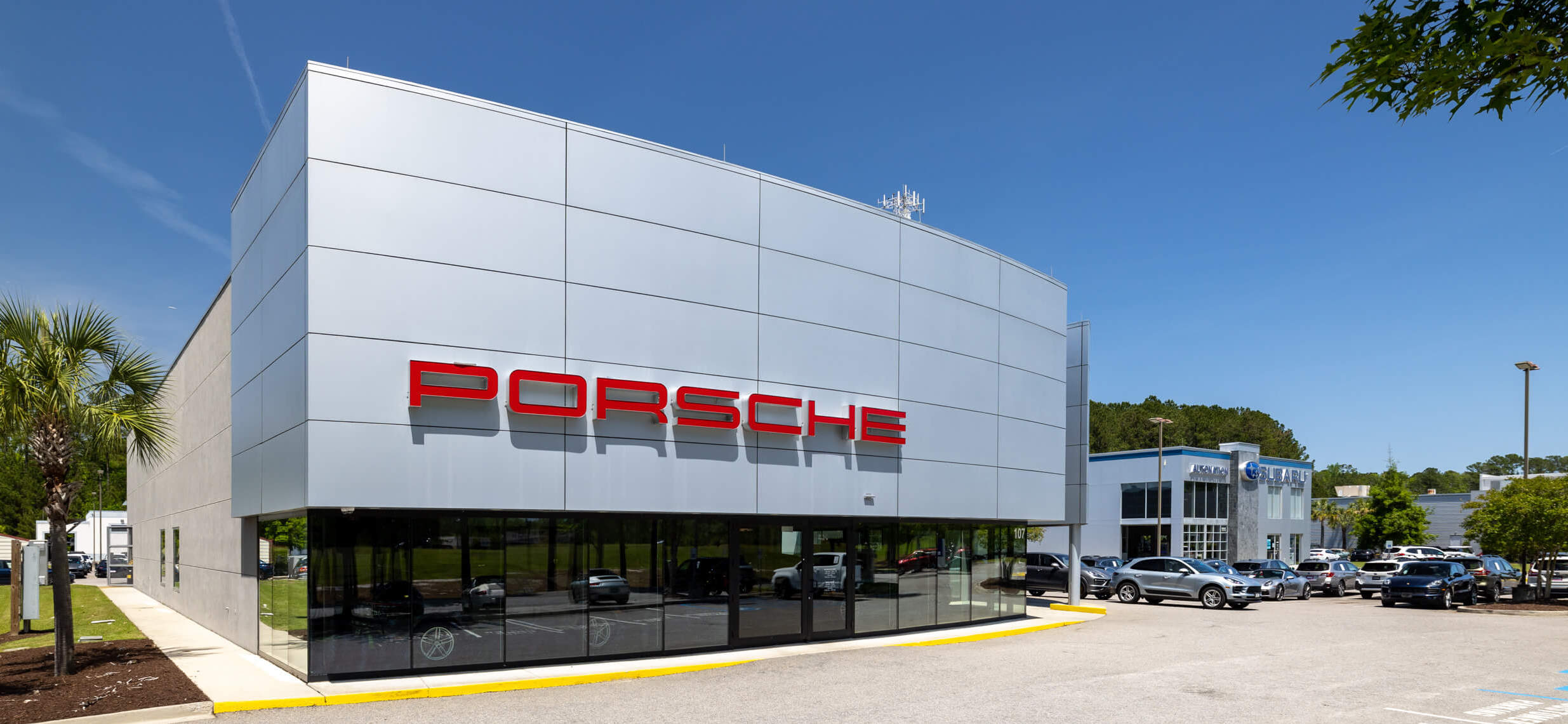 Exterior shot of Porsche dealership in Hilton Head, South Carolina