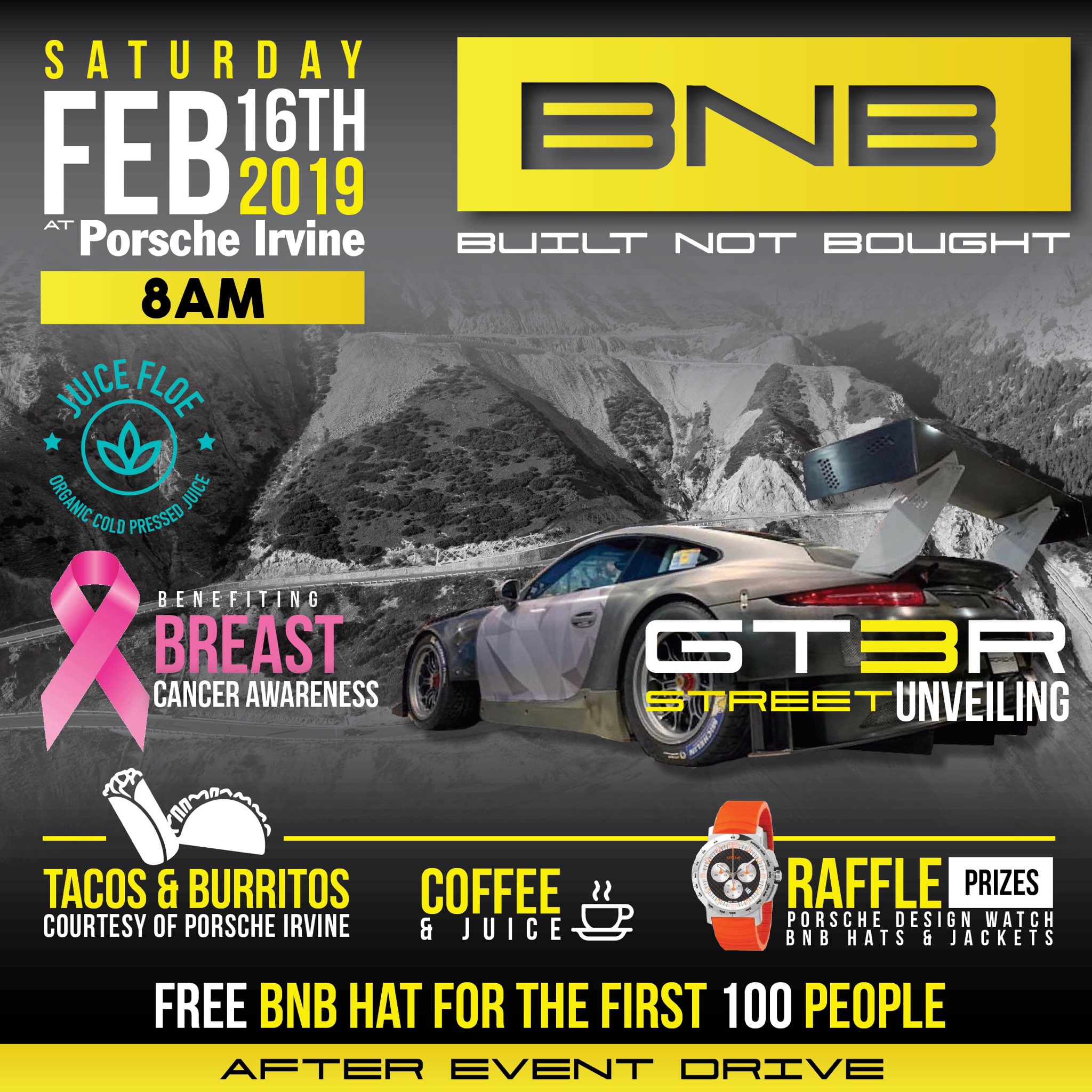 Built Not Bought Car Show Porsche Irvine Built Not Bought car show banner