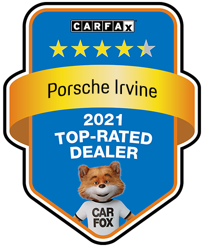 Porsche Irvine Recognized as a CARFAX Top-Rated Dealer 2021 CARFAX Top-Rated Dealer badge