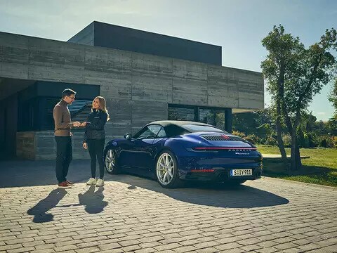 Porsche 911 being delivered to Porsche Drive customer