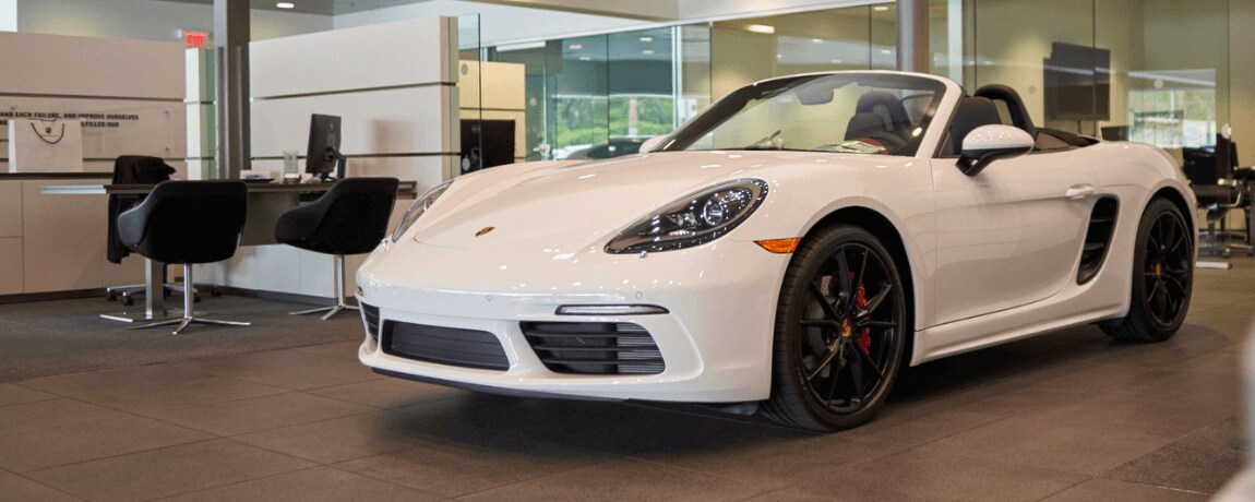 Porsche Orlando Finance Department White Porsche 718 Boxster for sale at Porsche Orlando