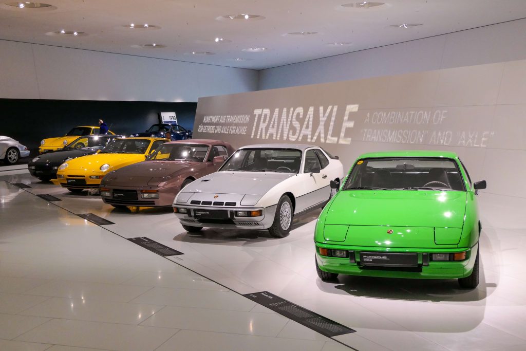 Classic and collectable Porsche 944 sports car in the Porsche Museum