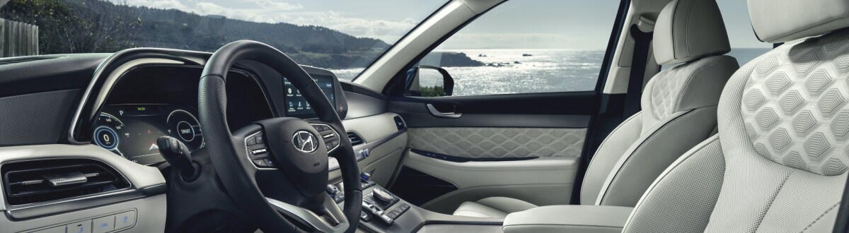 MY20_LX2_0025_LightsOn-hpr.jpg New Hyundai Palisade interior with ocean in the background