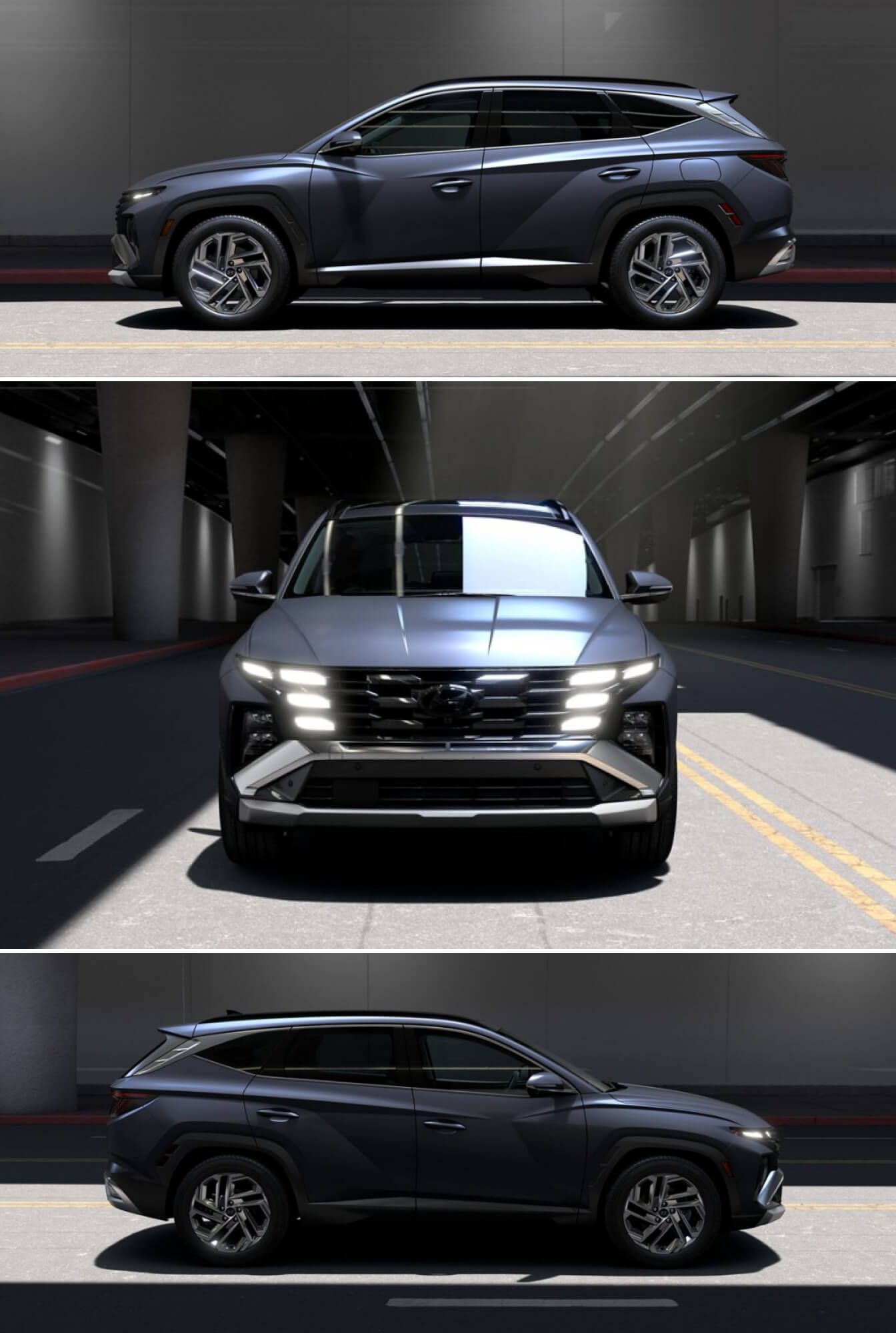 2026 Hyundai Tucson side and front view