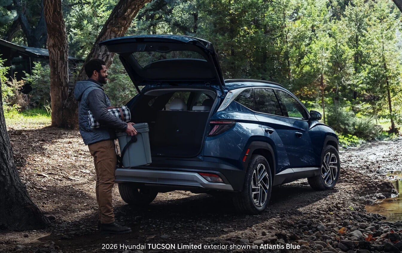 2026 Hyundai Tucson Limited exterior in Atlantis Blue