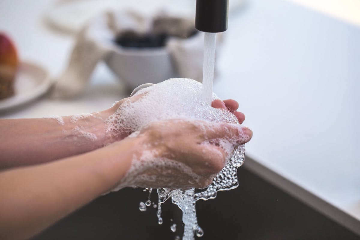 Soap and water
