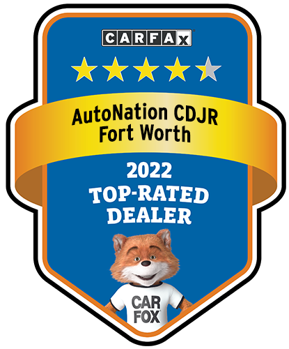 AutoNation Chrysler Dodge Jeep Ram North Fort Worth Recognized as a CARFAX Top-Rated Dealer 2022 CARFAX Top-Rated Dealer badge