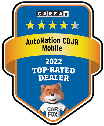Autonation Chrysler Dodge Jeep Ram Mobile Recognized as a CARFAX Top-Rated Dealer 2022 CARFAX Top-Rated Dealer badge