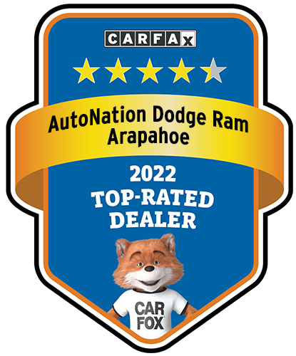 Autonation Dodge Ram Arapahoe Recognized as a CARFAX Top-Rated Dealer 2022 CARFAX Top-Rated Dealer badge