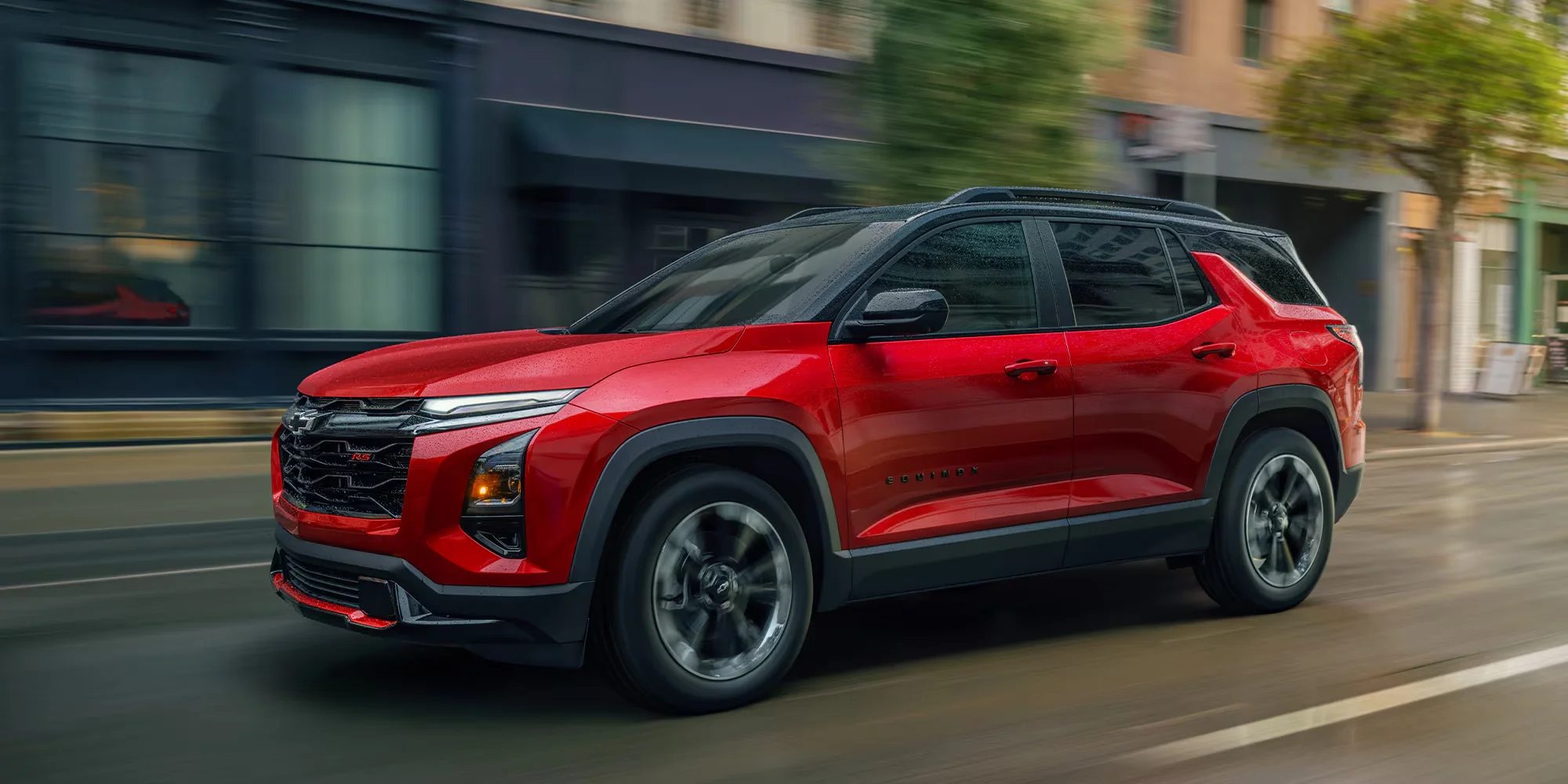 2026 Chevy Equinox RS exterior front quarter in the city