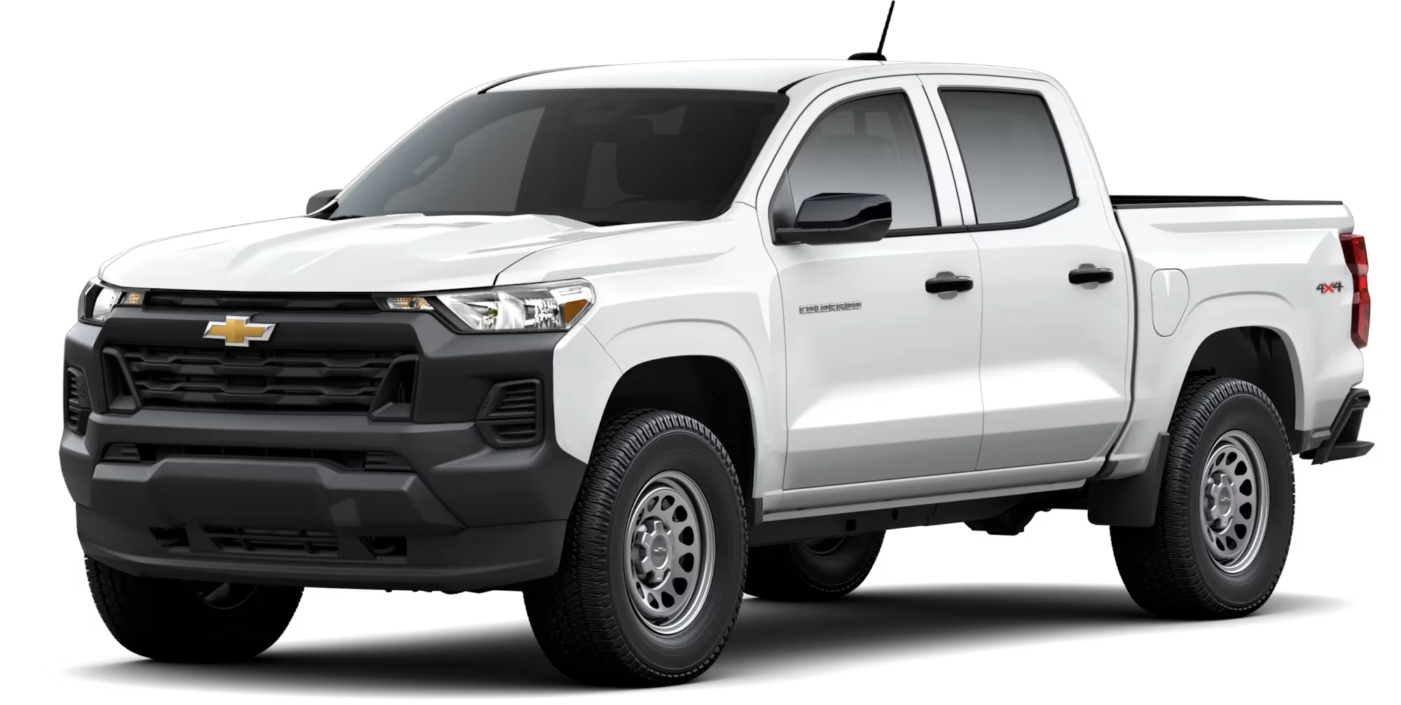2026 Chevy Colorado WT trim in Summit White, studio exterior view