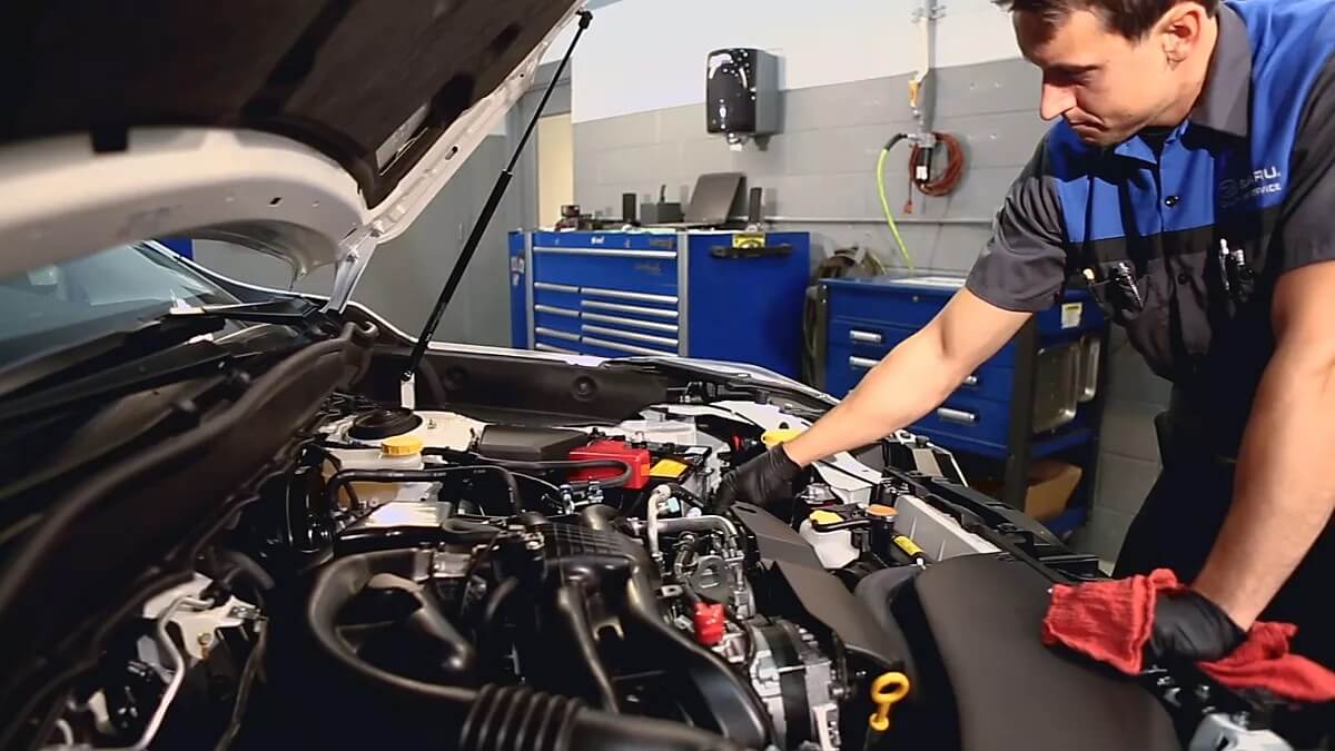 AutoNation Subaru Scottsdale service technician working on a Subaru vehicle