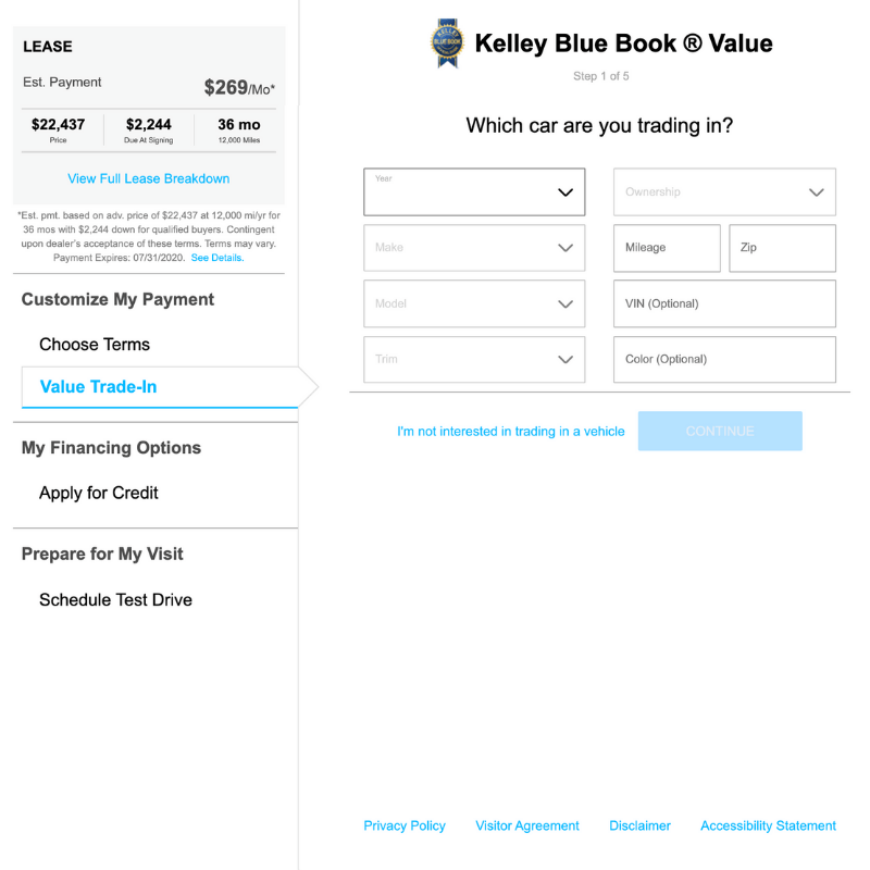 Value your trade form