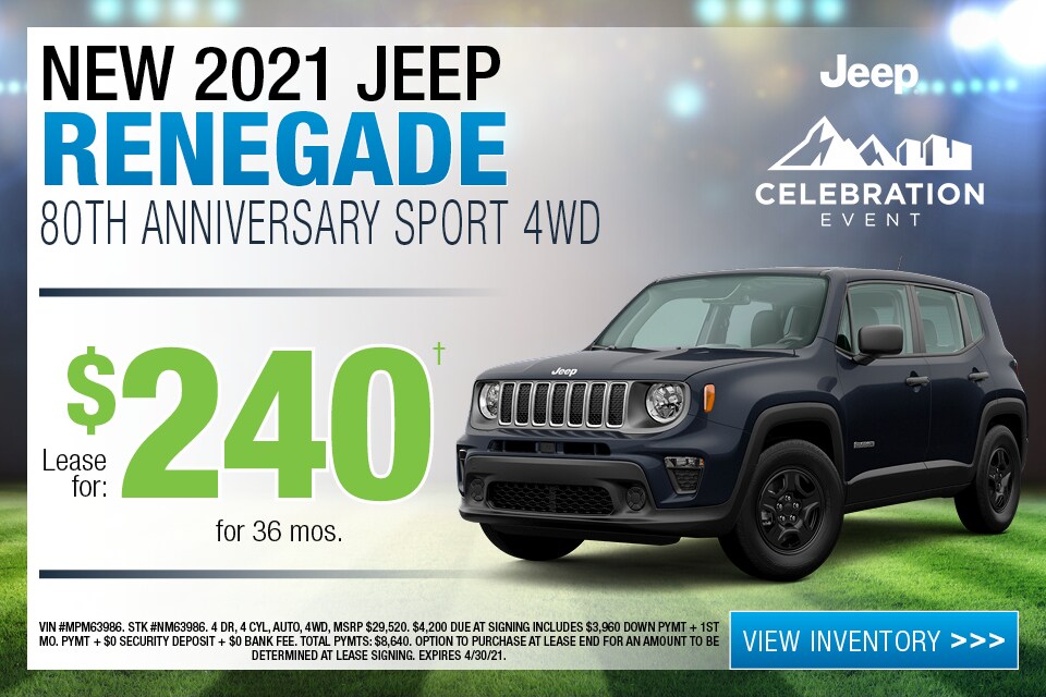 New 2021 Jeep Renegade 80th Anniversary Sport 4WD