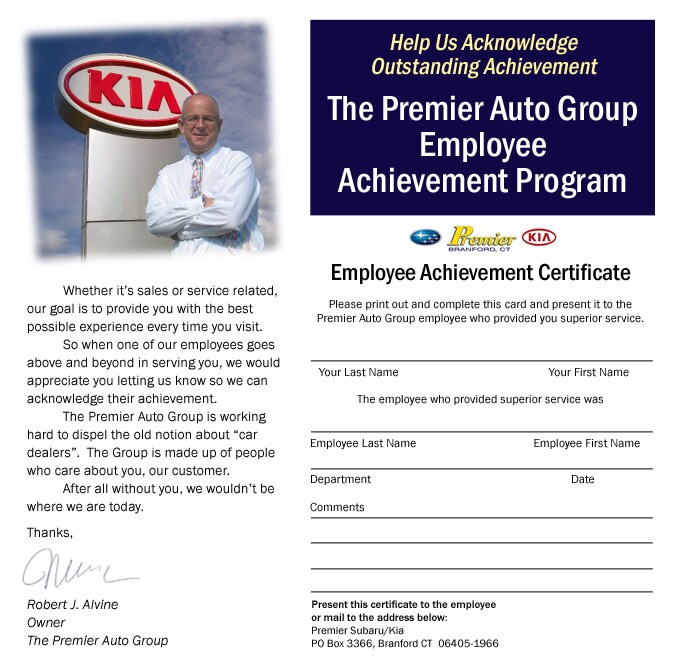Premier Kia Employee Recognition