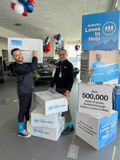 Premier Subaru of Fremont sock donation