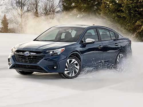 2025 Subaru Legacy driving in snow