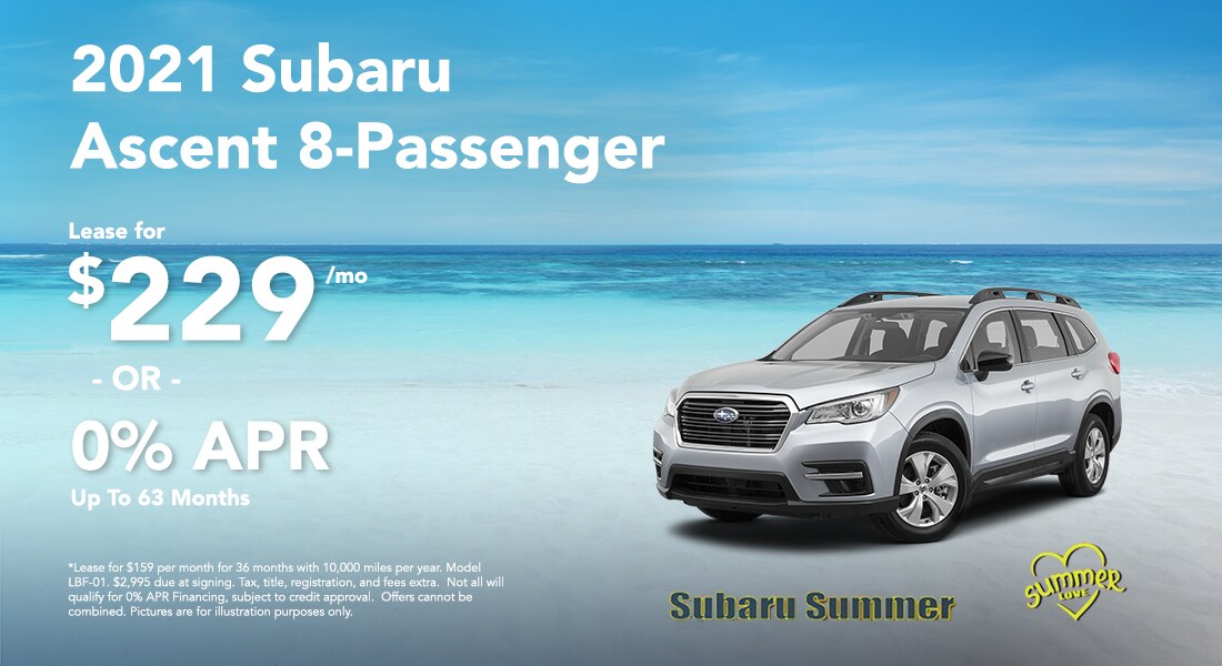 premier-subaru-june-special-offers-subaru-ascent-8-passenger-1100x600.jpg Lease a 2021 Ascent for $299/month or 0% APR up to 63 months