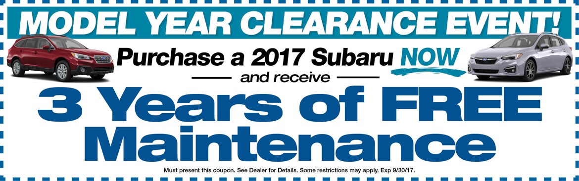 Model Year Clearance Event from Premier Subaru Watertown