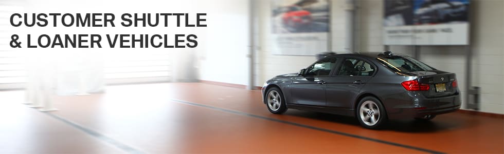 Customer shuttle and loaner vehicles at Prestige BMW