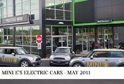 MINI E's electric cars at Prestige MINI