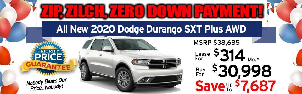 2020 Dodge Durango SXT Plus AWD Lease Special 2020 Dodge Durango SXT Plus AWD Lease Special
