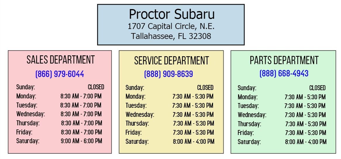 Proctor Subaru - Normal Hours chart.jpg