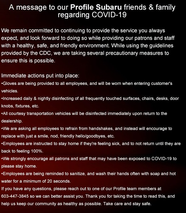 COVID 19 Precautions