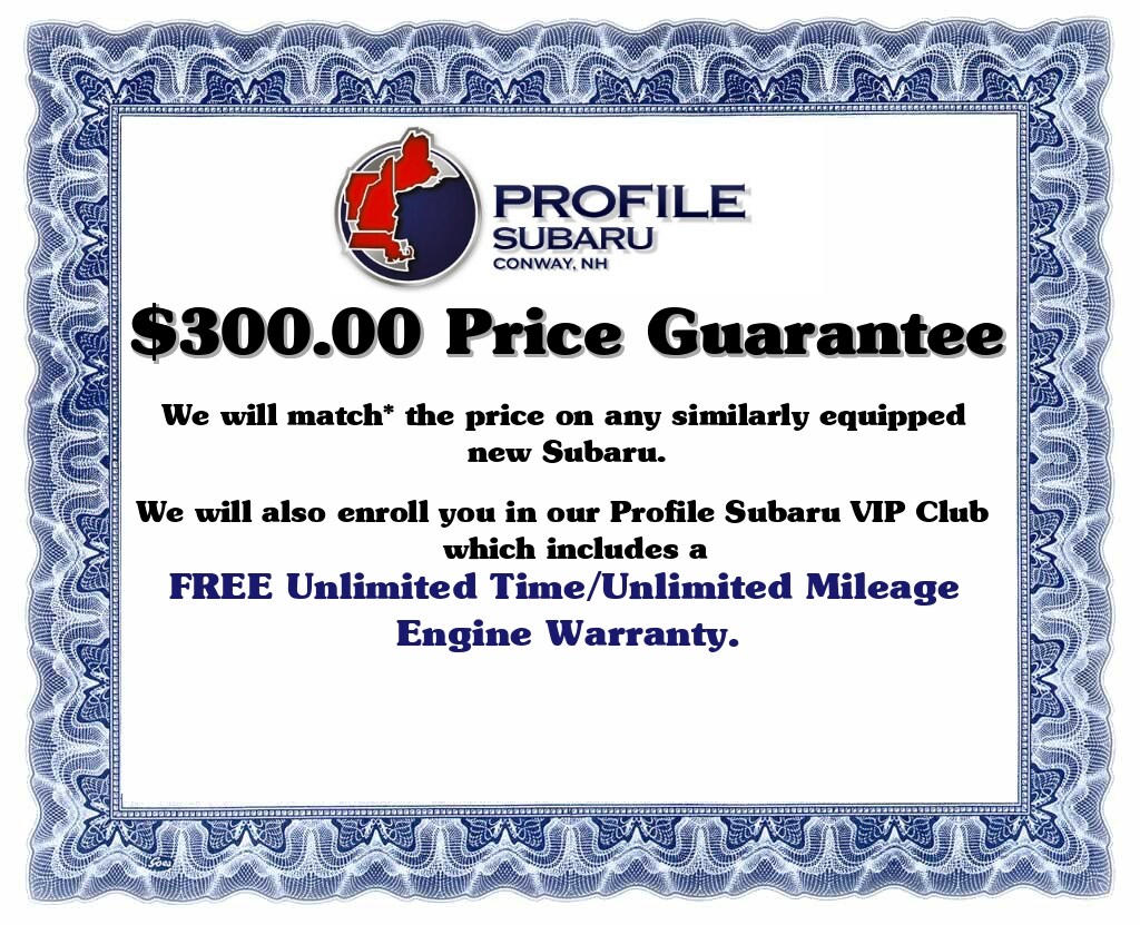 Price Match Guarantee at Profile Subaru