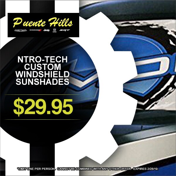 NTRO-Tech Custom Windshield Sunshade Special at Puente Hills Chrysler Dodge Jeep RAM in City of Industry, CA