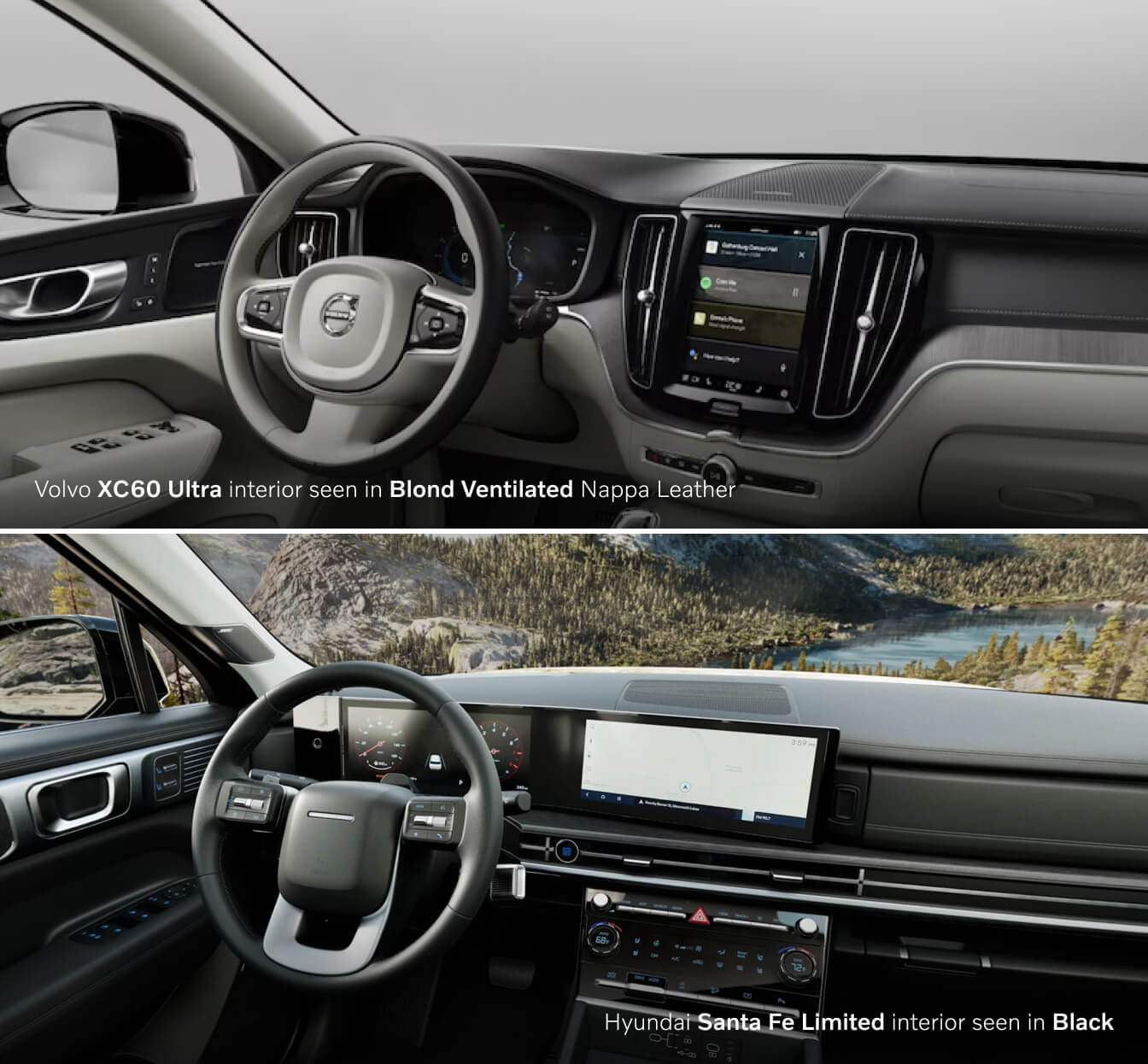Volvo XC60 vs. Hyundai Santa Fe Trims & Top Interior Perks