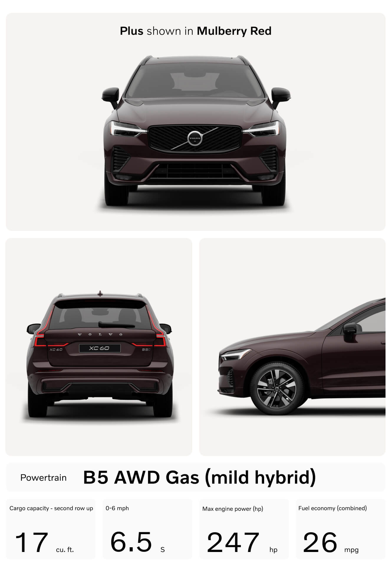 026 Volvo XC60 Engine Power & MPG