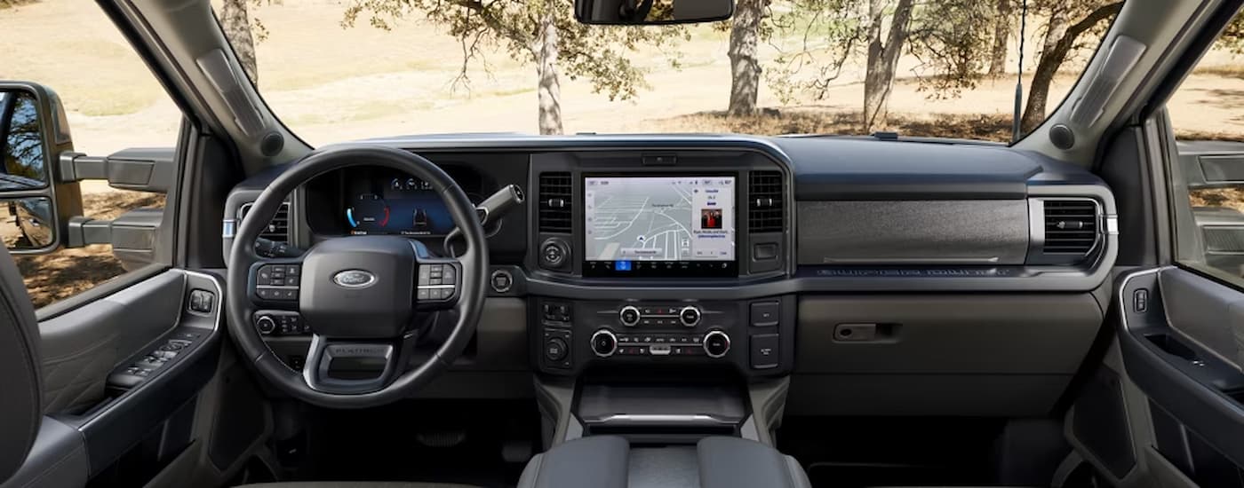 Trucks%20for%20Sale%20Near%20Defiance%20-%202025%20Ford%20F-350%20Super%20Duty%20Interior.jpg Dashboard and center console in a 2026 Ford Super Duty truck for sale near Defiance