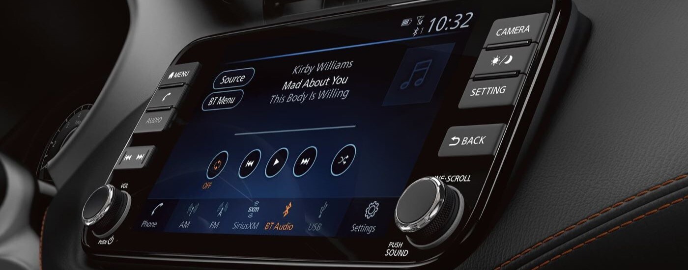 Close-up on the infotainment screen.