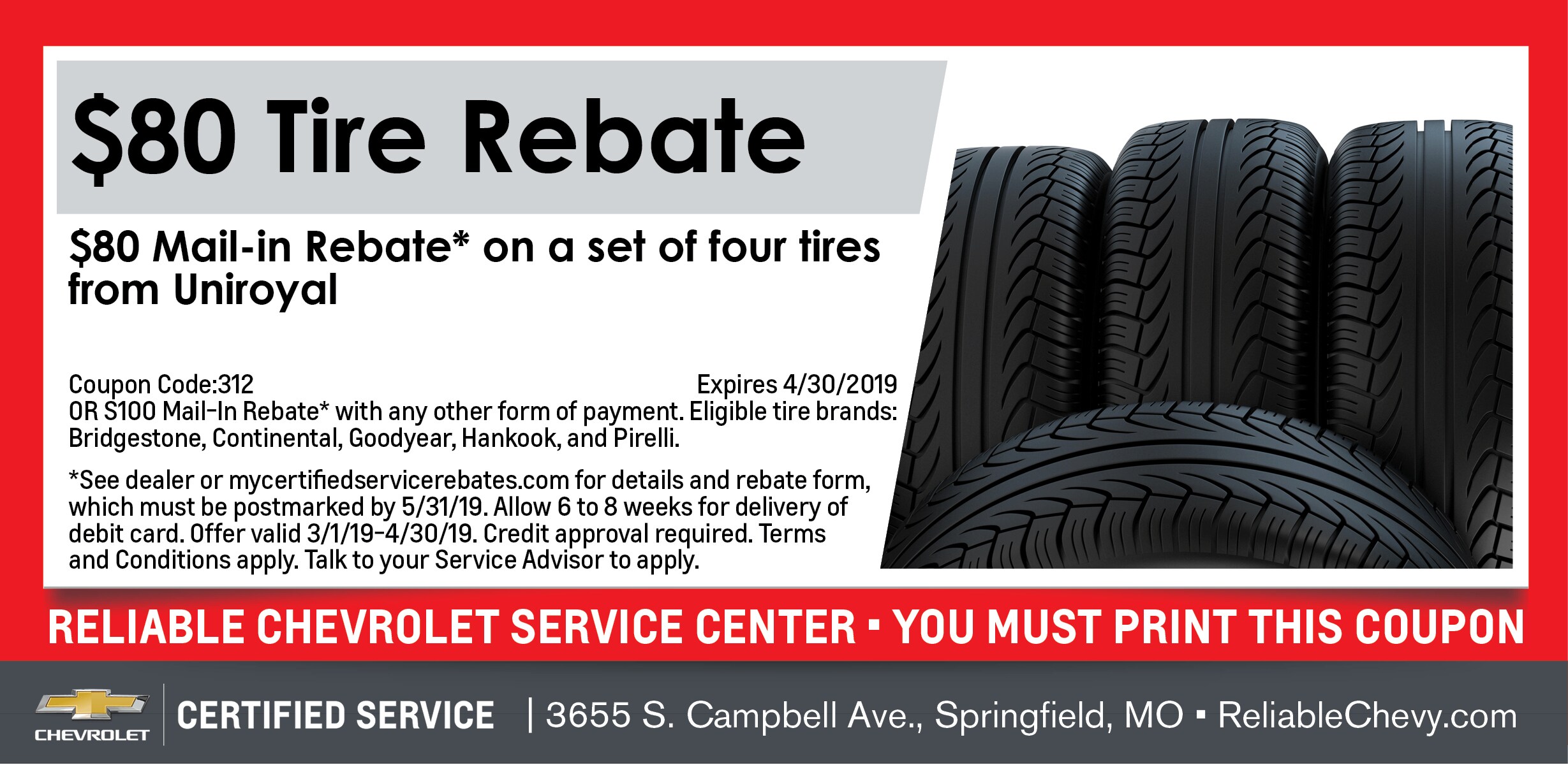 $80 Tire Rebate