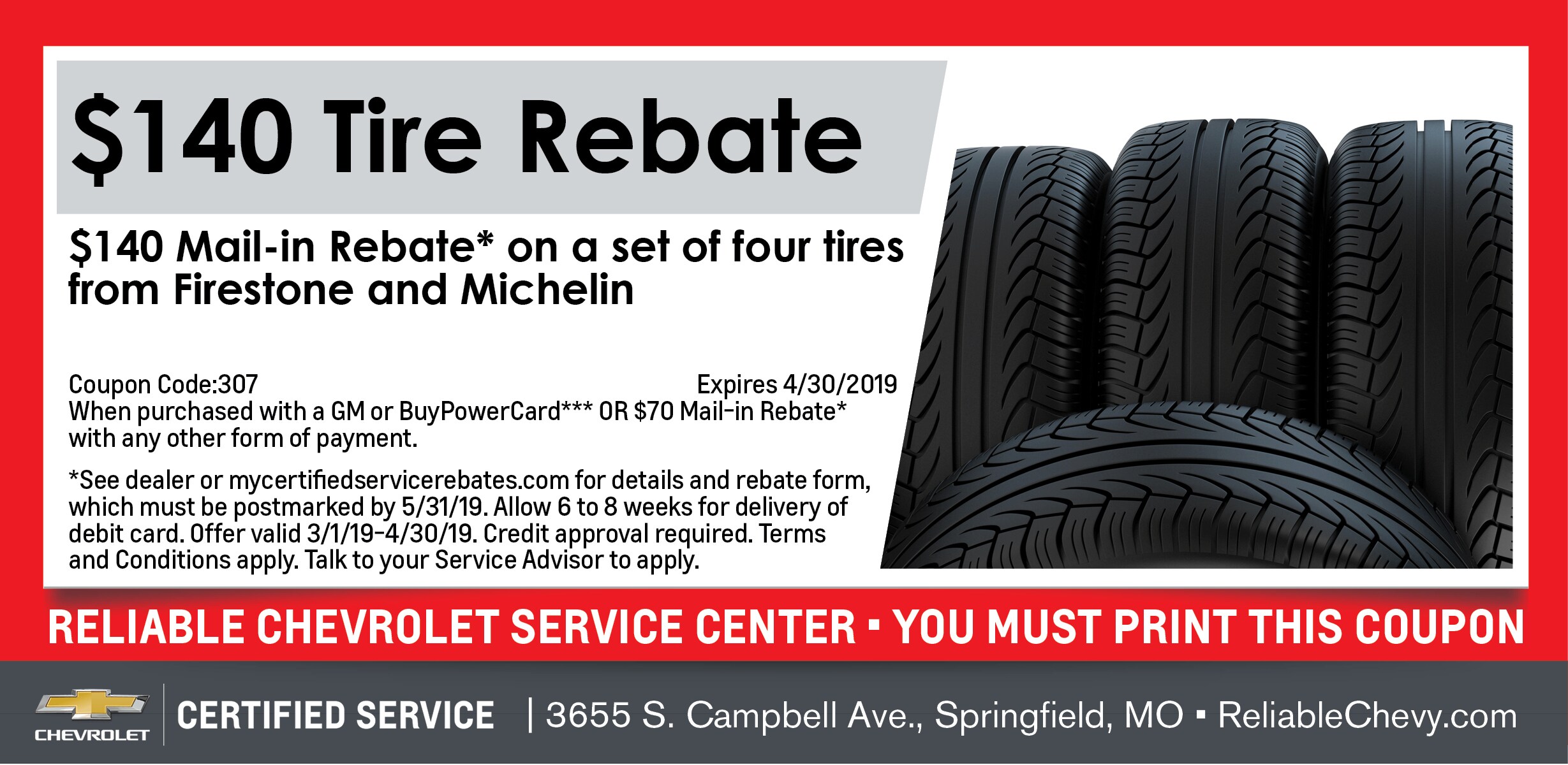 $140 Tire Rebate